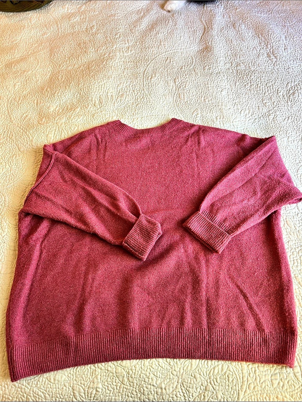Vince Camuto Center Seam Crewneck Sweater Pink Large